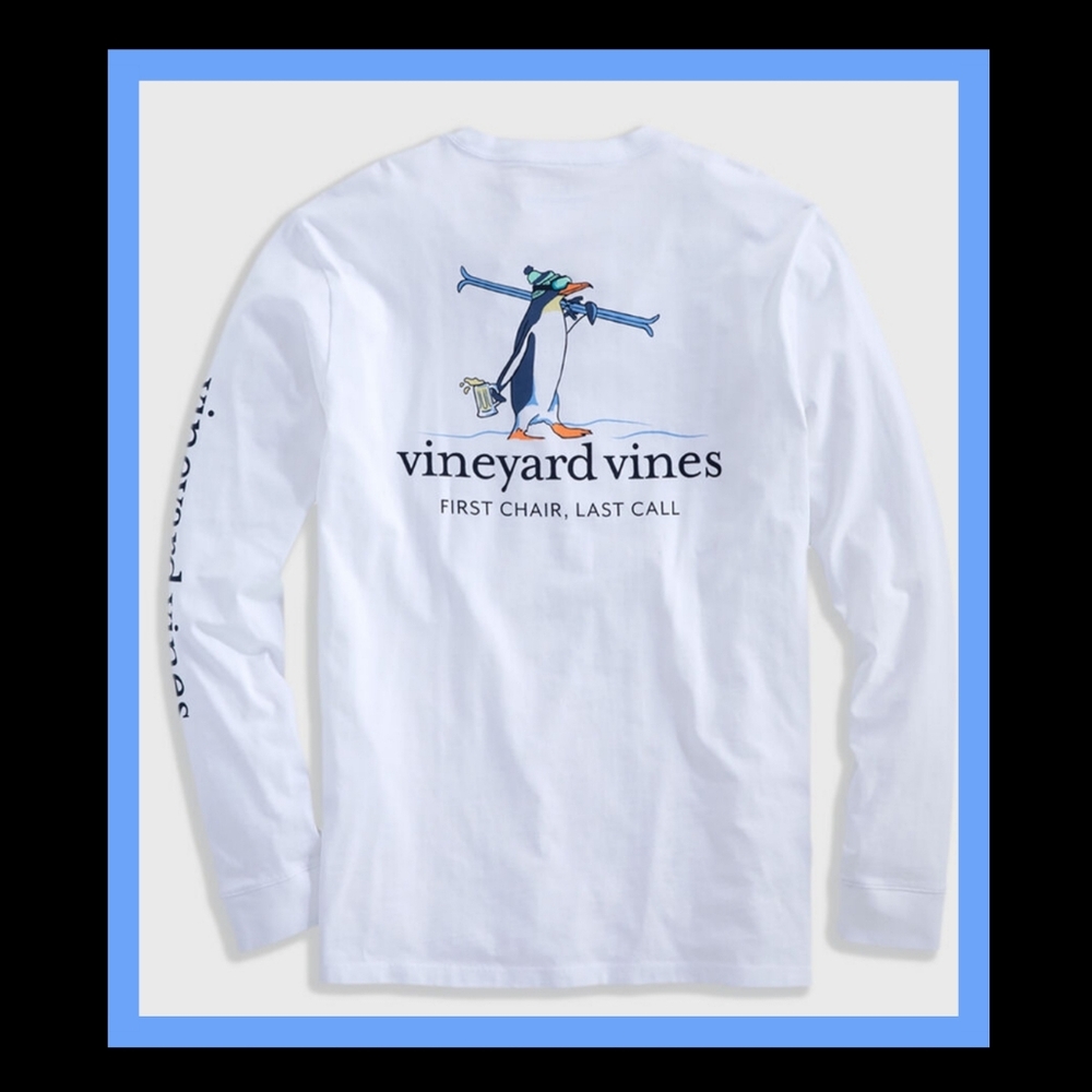 VINEYARD VINES "FIRST CHAIR LAST CALL". LS POCKET SHIRT